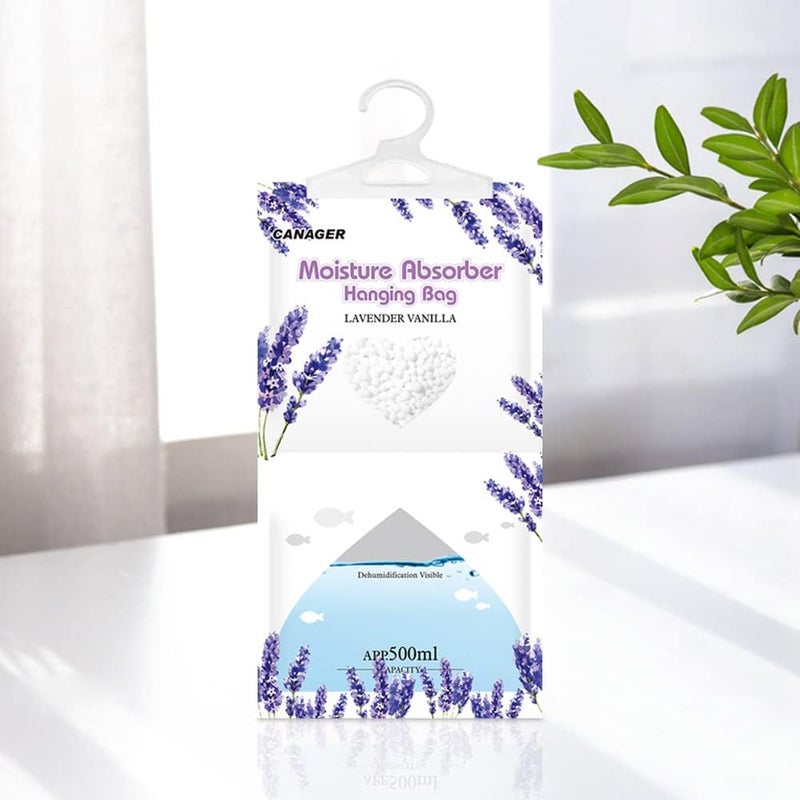 CANAGER Moisture Absorber -12 Pack,Lavender Vanilla Hanging Humidity Bag,Home,Car, and Closet Dehumidifiers and Deodorizers (12.5OZ) - Image 2